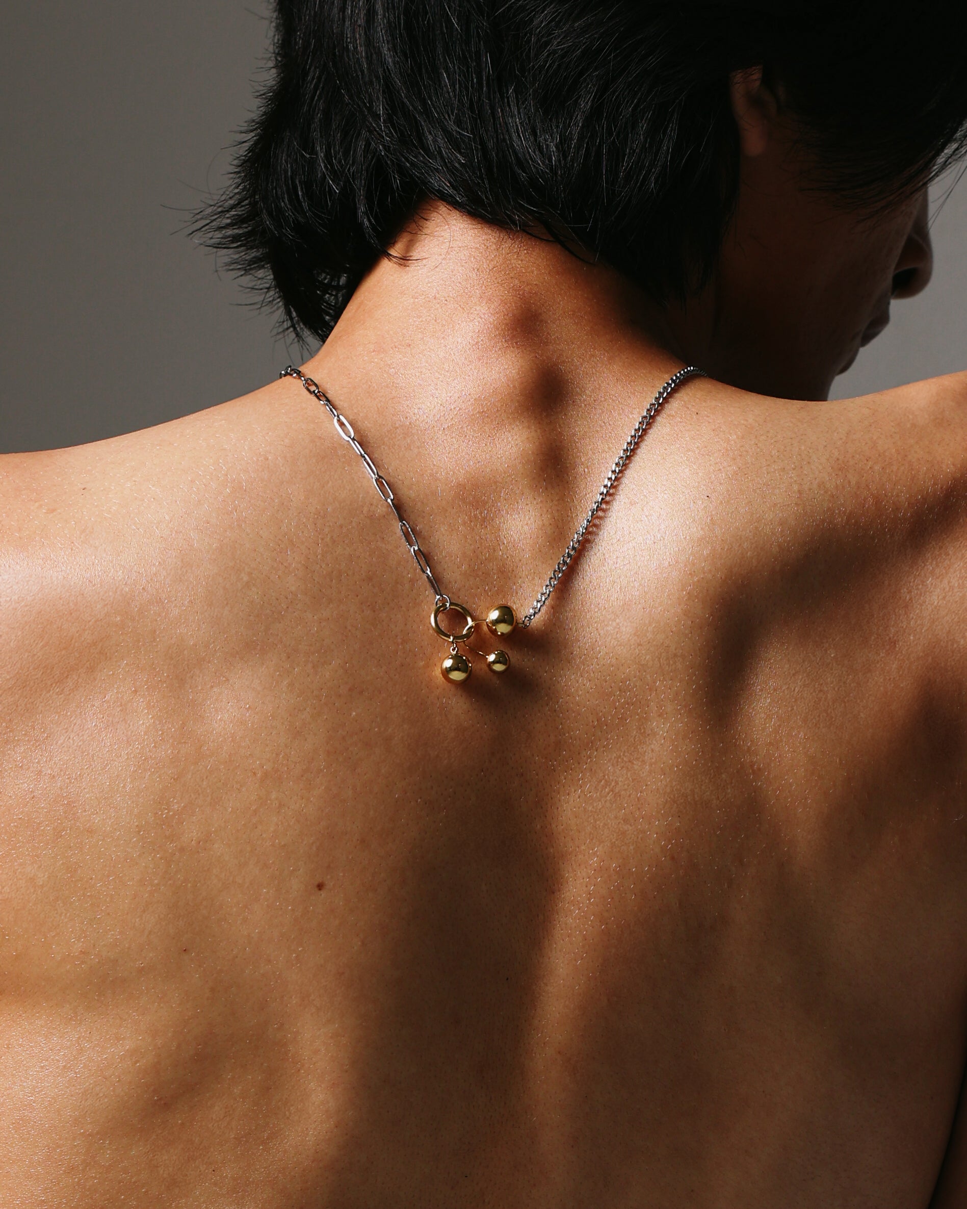 Atom Necklace in Silver and Gold Plated Stainless Steel