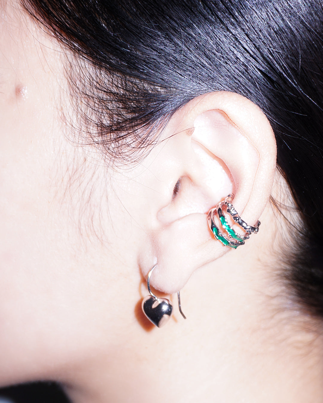 Ai Earring - Single - Model - Worn Side View