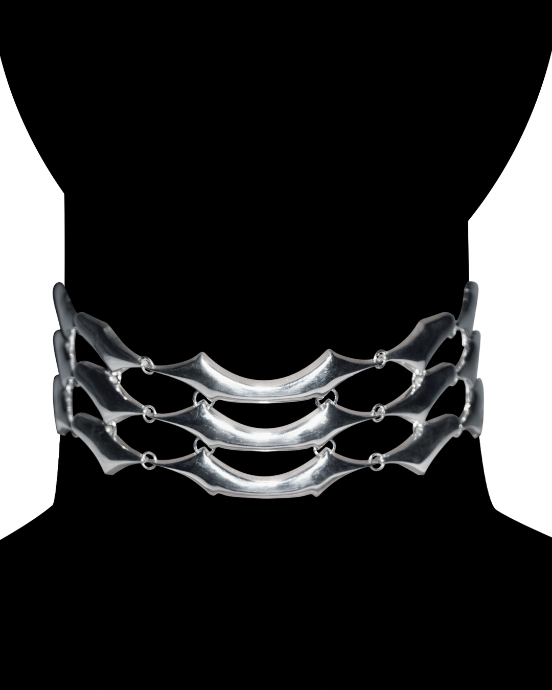 Hydra Necklace - Silver - Model - Worn Front View